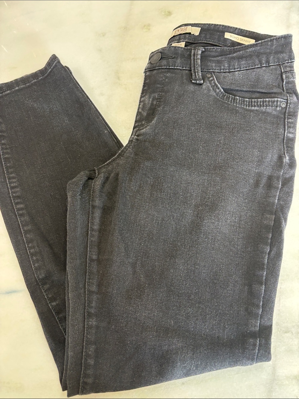 Vintage America women’s boho skinny in black -size 4
